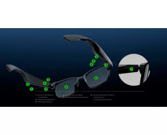 Смарт-окуляри Razer Anzu Smart Glasses Round Design L Blue Light and Sunglass Lens Bundle (RZ82-03630400-R3M1)
