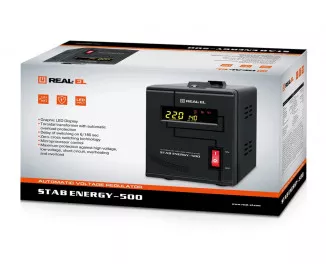 Стабілізатор напруги REAL-EL Stab Energy-500 Black