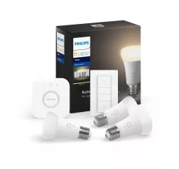 Стартовий комплект PHILIPS Hue White (Bridge, Dimmer, лампа E27 3шт) (929001821620)