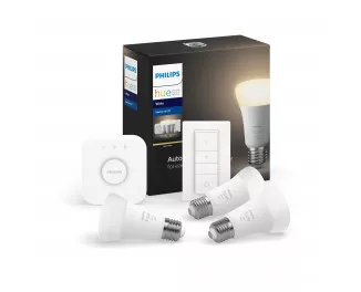 Стартовий комплект PHILIPS Hue White (Bridge, Dimmer, лампа E27 3шт) (929001821620)
