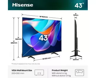 Телевизор Hisense 43A6S