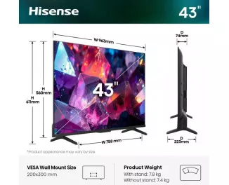 Телевизор Hisense 43E7S Pro