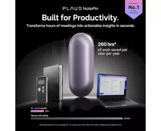 Цифровой диктофон PLAUD NotePin ChatGPT Sunset Purple (NP-64G-PU, PN0200-PU)