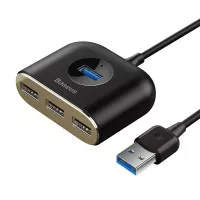 USB-хаб USB-A Baseus Square Round Box 4-in-1 (USB 2.0, USB 3.0, MicroUSB) (CAHUB-AY01) Black