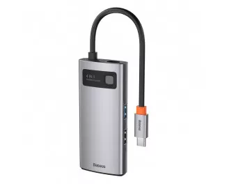 USB-хаб USB Type-C Baseus Metal Gleam Multi-functional 4-in-1 (PD, USB, HDMI) (CAHUB-CY0G) Gray