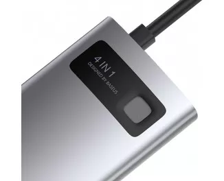 USB-хаб USB Type-C Baseus Metal Gleam Multi-functional 4-in-1 (PD, USB, HDMI) (CAHUB-CY0G) Gray