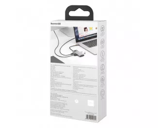 USB-хаб USB Type-C Baseus Metal Gleam Multi-functional 4-in-1 (PD, USB, HDMI) (CAHUB-CY0G) Gray