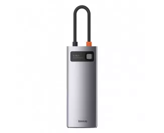 USB-хаб USB Type-C Baseus Metal Gleam Multi-functional 6-in-1 (PD, USB, HDMI, RJ45) (CAHUB-CW0G) Gray