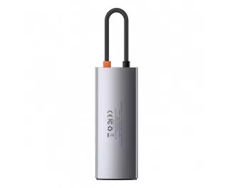 USB-хаб USB Type-C Baseus Metal Gleam Multi-functional 6-in-1 (PD, USB, HDMI, RJ45) (CAHUB-CW0G) Gray