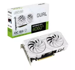 Видеокарта ASUS GeForce RTX 4060 Ti 8GB GDDR6 Dual EVO White OC Edition (DUAL-RTX4060TI-O8G-EVO-WHITE)