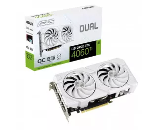 Видеокарта ASUS GeForce RTX 4060 Ti 8GB GDDR6 Dual EVO White OC Edition (DUAL-RTX4060TI-O8G-EVO-WHITE)