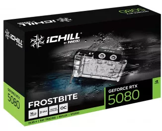 Видеокарта Inno3D GeForce RTX 5080 ICHILL FROSTBITE (C50803-16D7X-1760FB)