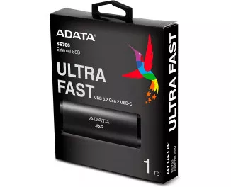 Внешний SSD накопитель 1 TB ADATA SE760 Black (ASE760-1TU32G2-CBK)
