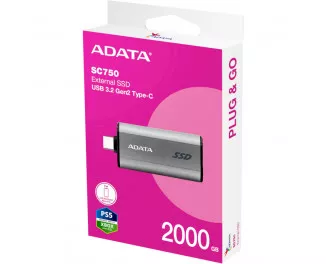Зовнішній SSD накопичувач 2 TB ADATA SC750 Black Titanium (SC750-2000G-CCBK)