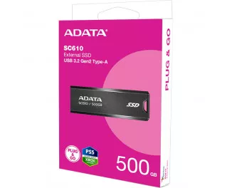 Внешний SSD накопитель 500Gb ADATA SC610 (SC610-500G-CBK/RD)