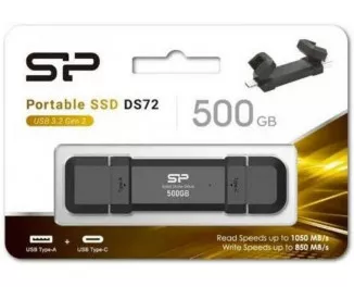 Внешний SSD накопитель 500Gb Silicon Power DS72 Black (SP500GBUC3S72VPK)