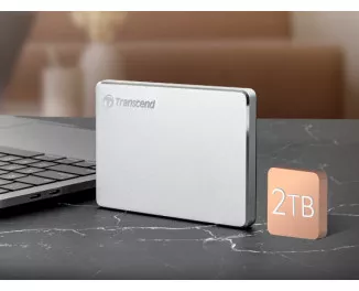 Зовнішній жорсткий диск 1 TB Transcend StoreJet 25C3S Silver (TS1TSJ25C3S)