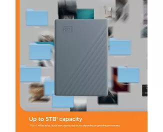 Внешний жесткий диск 5 TB WD My Passport Gray USB-C (WDBRMD0050BGY-WESN)
