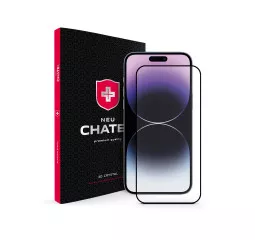 Защитное стекло для Apple iPhone 16 Plus / 15 Plus  +NEU Chatel Corning Gorilla Glass with Mesh Front Black