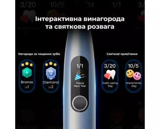 Зубная электрощетка Oclean X Pro Digital Glamour Silver (6970810552560)